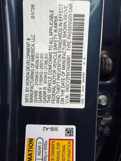 2026 Honda Accord Hybrid Touring