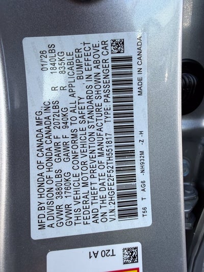 2026 Honda Civic Sport