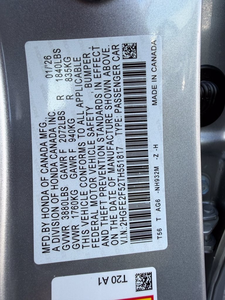2026 Honda Civic Sport