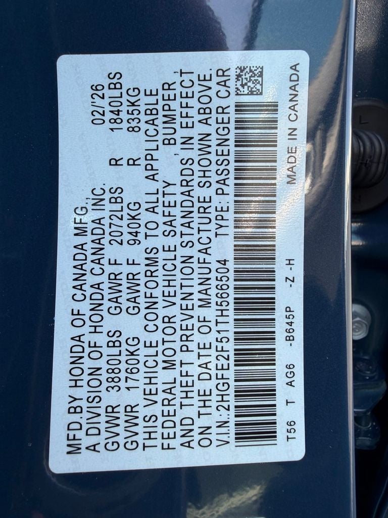 2026 Honda Civic Sport