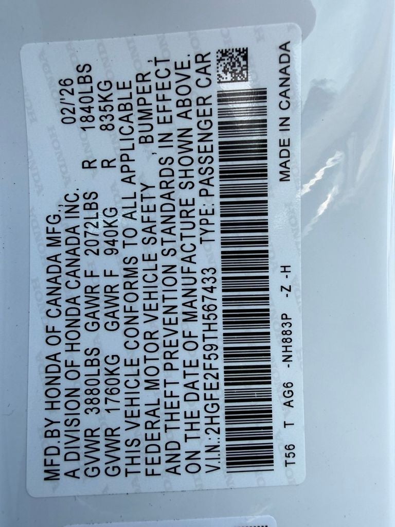 2026 Honda Civic Sport