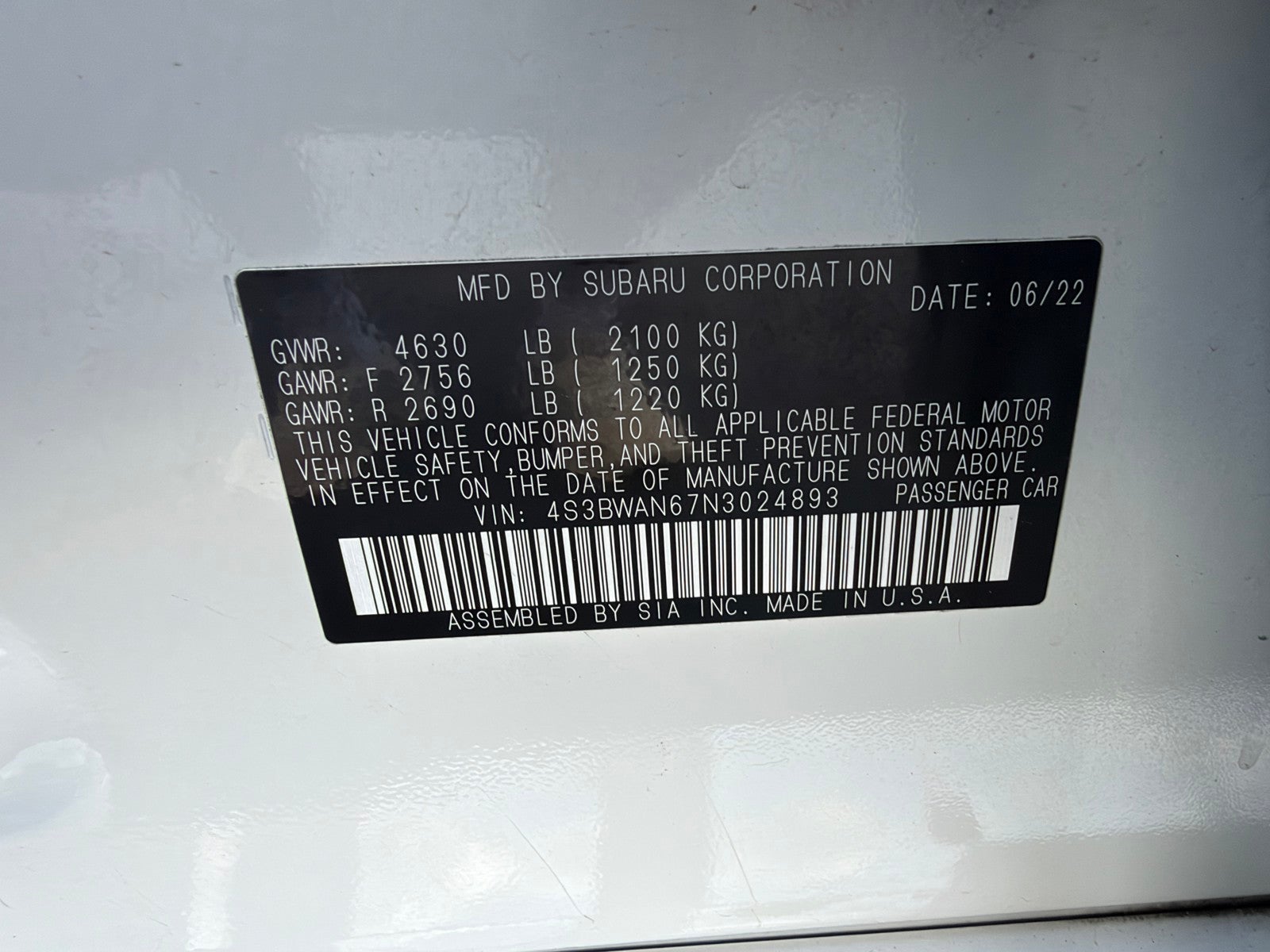 2022 Subaru Legacy Limited