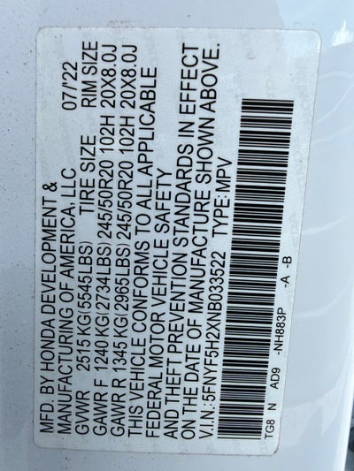 2022 Honda Pilot Special Edition