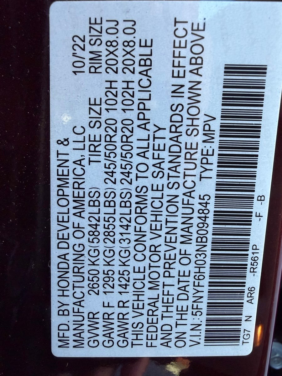 2022 Honda Pilot Elite